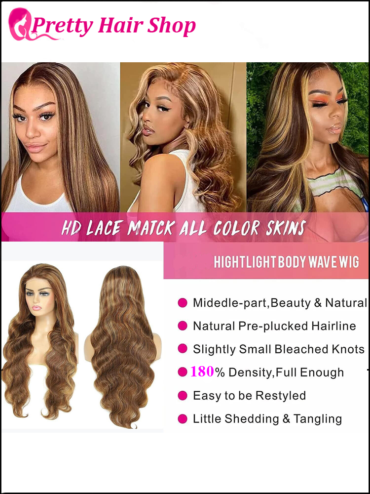 My StoreWig4*6 Highlight Glueless Wear Go Lace Wig Peruvian Human Hair4*6 Highlight Glueless Wear