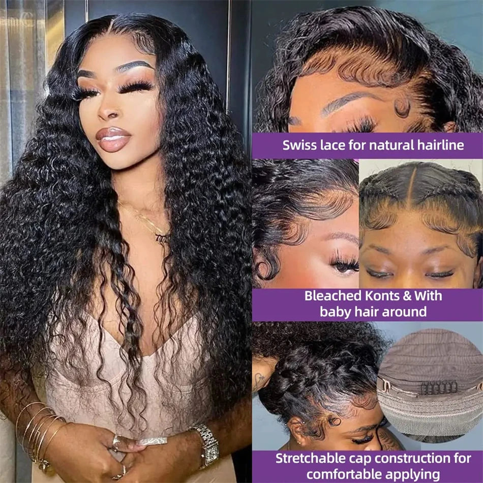 My StoreWig40 Inch Deep Wave 13x6 Lace Frontal 100% Human Hair Wigs Brazilian 20040 Inch Deep Wave 13x6 Lace Frontal 100% Human Hair Wigs Brazilian 200 Density Preplucked Curly Wig