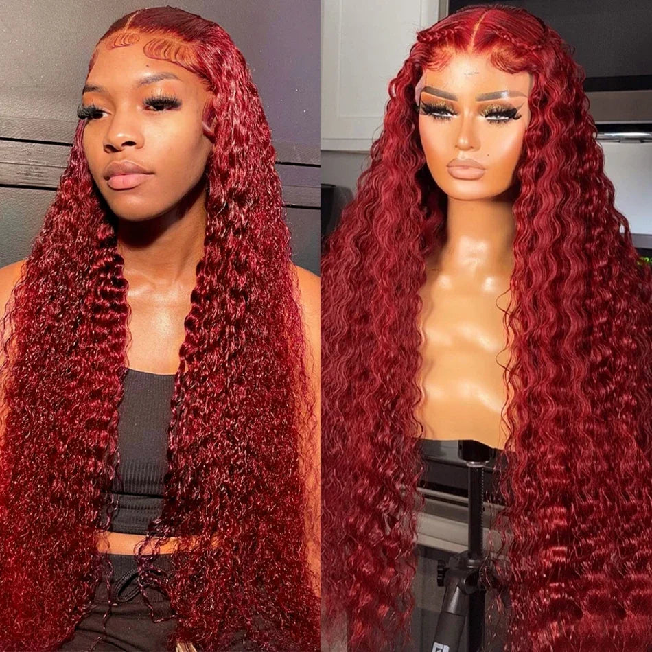 My StoreWig13x4 Hd Transparent Lace Front Wigs Human Hair Wigs For Black Women DeBlack Women Deep Wave Human Hair Wig 99j Burgundy Lace Wigs Pre Plucked