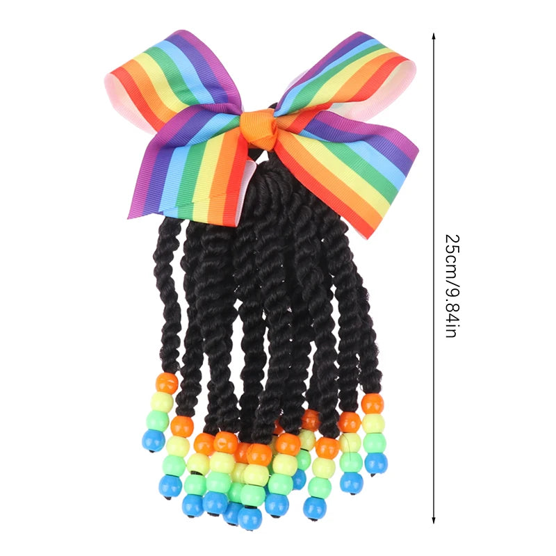 My StoreWigWigs Beaded Braided Ponytail Women Hair Extensions Fiber Braiding ChilWigs Beaded Braided Ponytail Women Hair Extensions Fiber Braiding Child Synthetic Beads Wigs Bows Children'