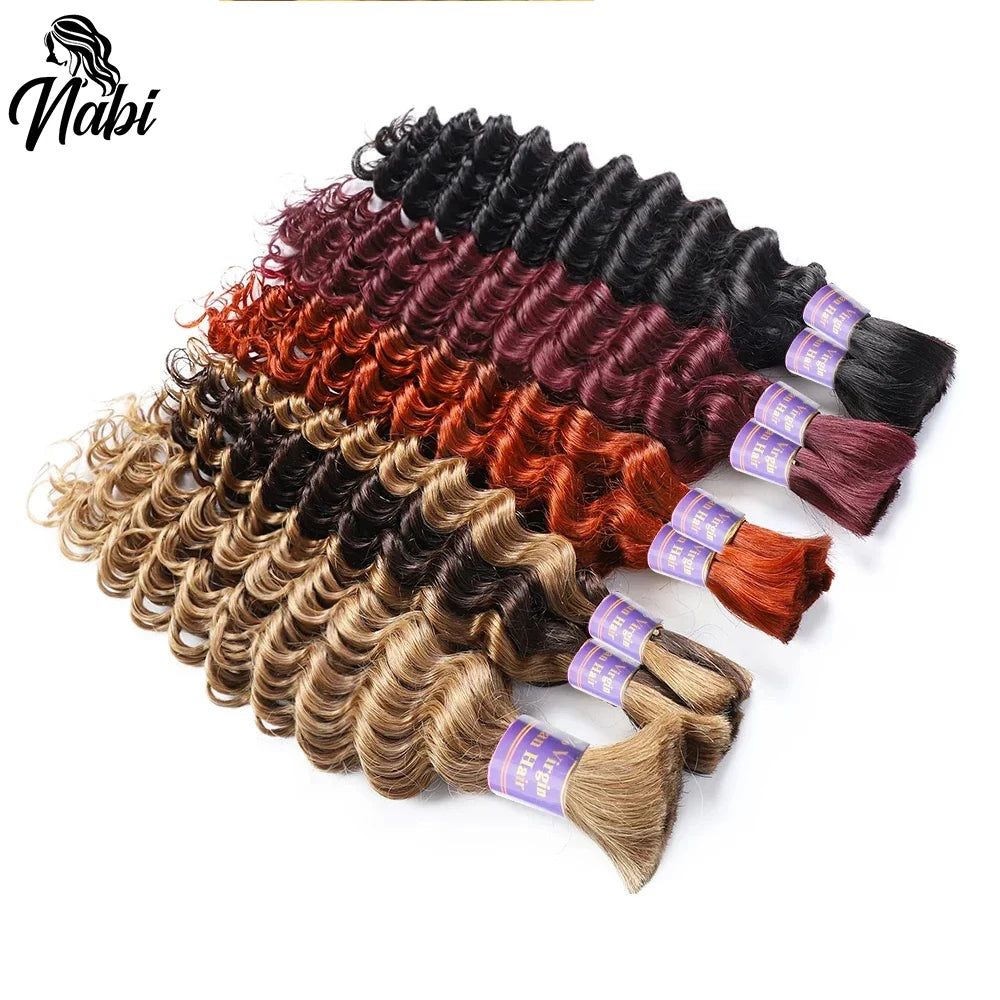 My StoreWigNabi  Boho Braids Human Hair Bulk 27# Deep Wave Hair Bundles 4/27# No Nabi Boho Braids Human Hair Bulk 27# Deep Wave Hair Bundles 4/27#