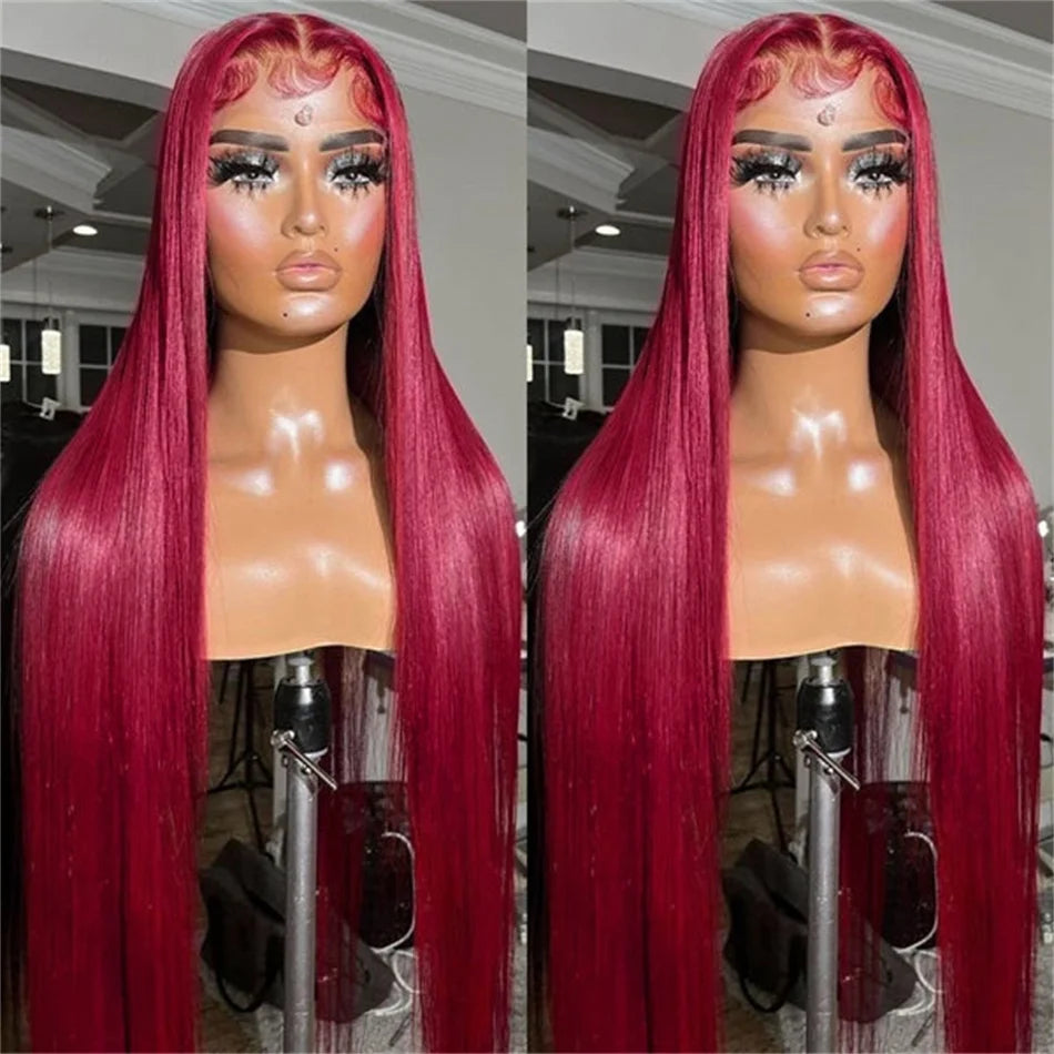 My StoreWig13x4 99J Burgundy Red Colored Lace Front Human Hair Wigs For Women Pre13x4 99J Burgundy Red Colored Lace Front Human Hair Wigs