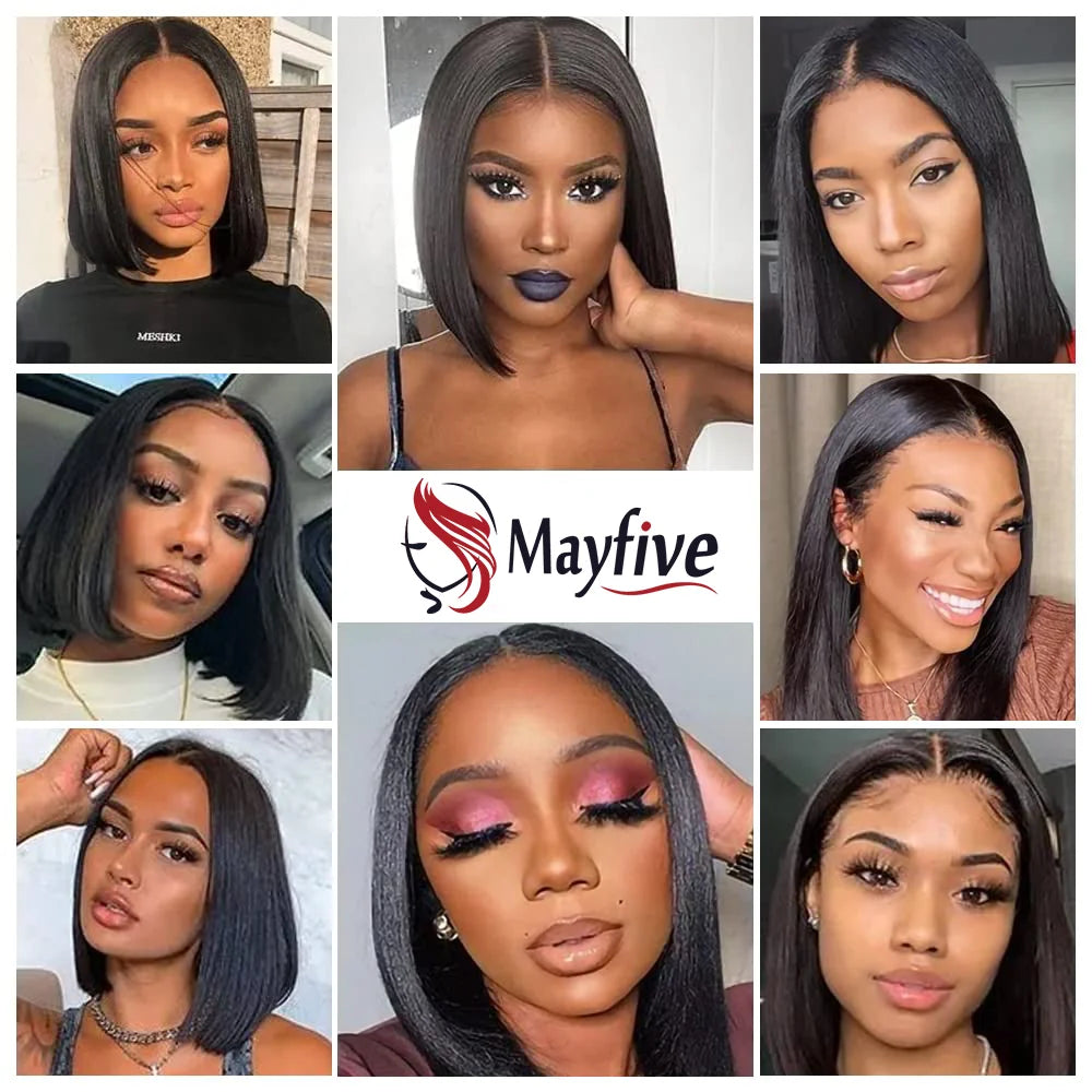 My StoreWigBone Straight Bob Wig Lace Front 100% Human Hair Wigs For Women Short Bone Straight Bob Wig Lace Front 100% Human Hair Wigs