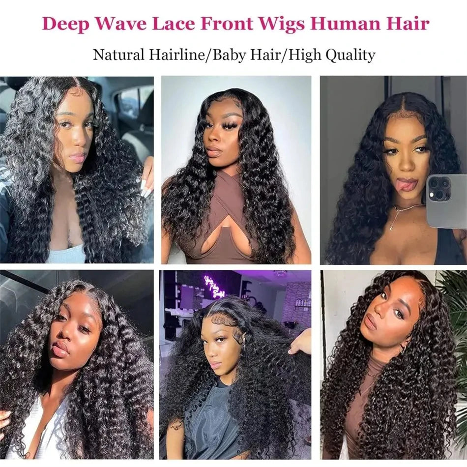 My StoreWig40 Inch Deep Wave 13x6 Lace Frontal 100% Human Hair Wigs Brazilian 20040 Inch Deep Wave 13x6 Lace Frontal 100% Human Hair Wigs Brazilian 200 Density Preplucked Curly Wig