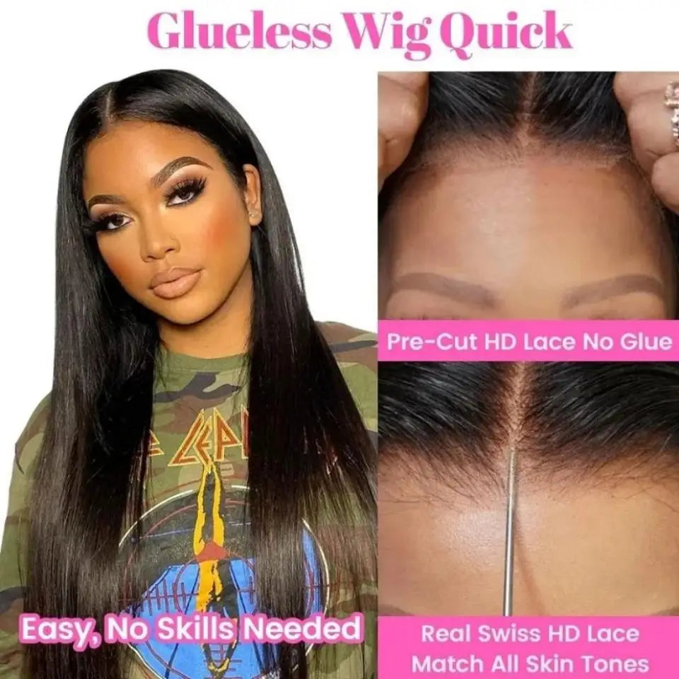 My StoreWigPre Cut 6x4 Glueless Wig 100% Human Hair Ready To Wear And Go PrepluckPre Cut 6x4 Glueless Wig 100% Human Hair Ready