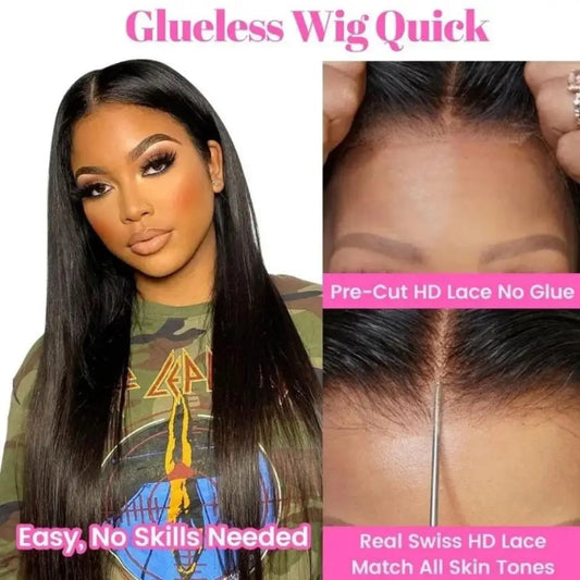 My StoreWigPre Cut 6x4 Glueless Wig 100% Human Hair Ready To Wear And Go PrepluckPre Cut 6x4 Glueless Wig 100% Human Hair Ready