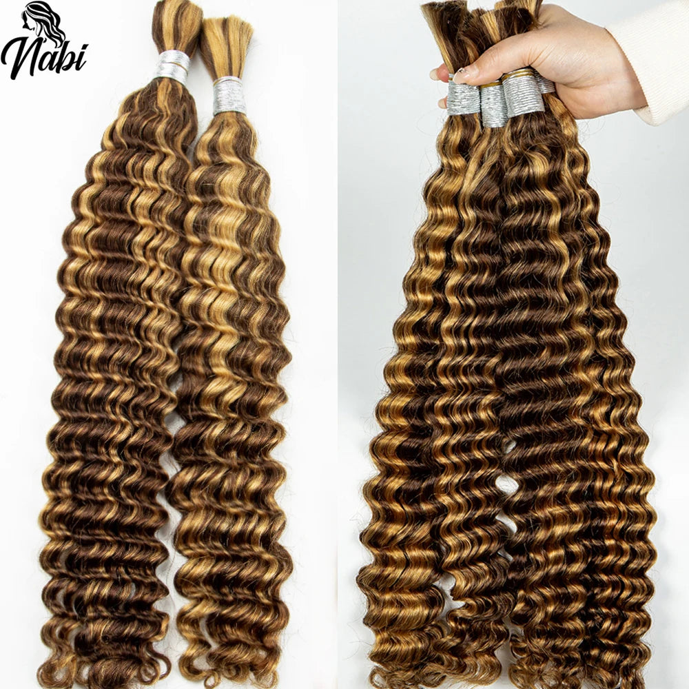 My StoreWigNabi  Boho Braids Human Hair Bulk 27# Deep Wave Hair Bundles 4/27# No Nabi Boho Braids Human Hair Bulk 27# Deep Wave Hair Bundles 4/27#