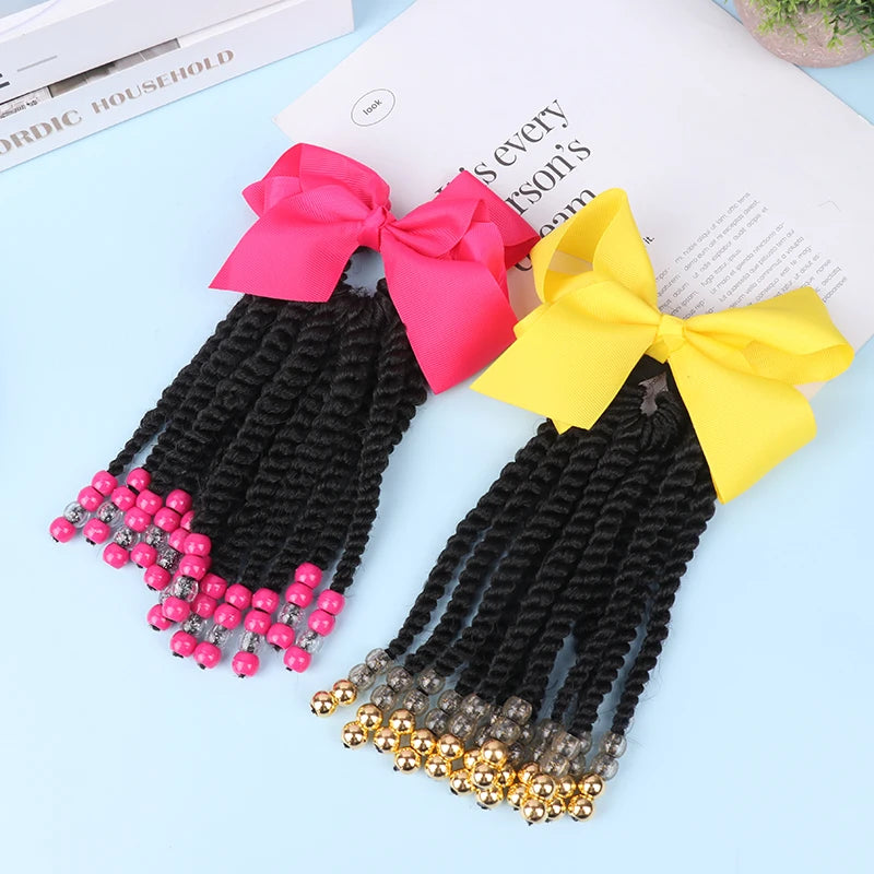 My StoreWigWigs Beaded Braided Ponytail Women Hair Extensions Fiber Braiding ChilWigs Beaded Braided Ponytail Women Hair Extensions Fiber Braiding Child Synthetic Beads Wigs Bows Children'