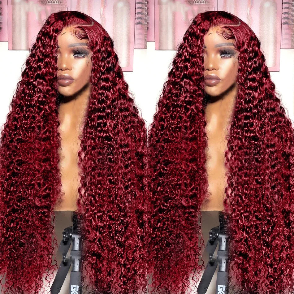 My StoreWig13x4 Hd Transparent Lace Front Wigs Human Hair Wigs For Black Women DeBlack Women Deep Wave Human Hair Wig 99j Burgundy Lace Wigs Pre Plucked